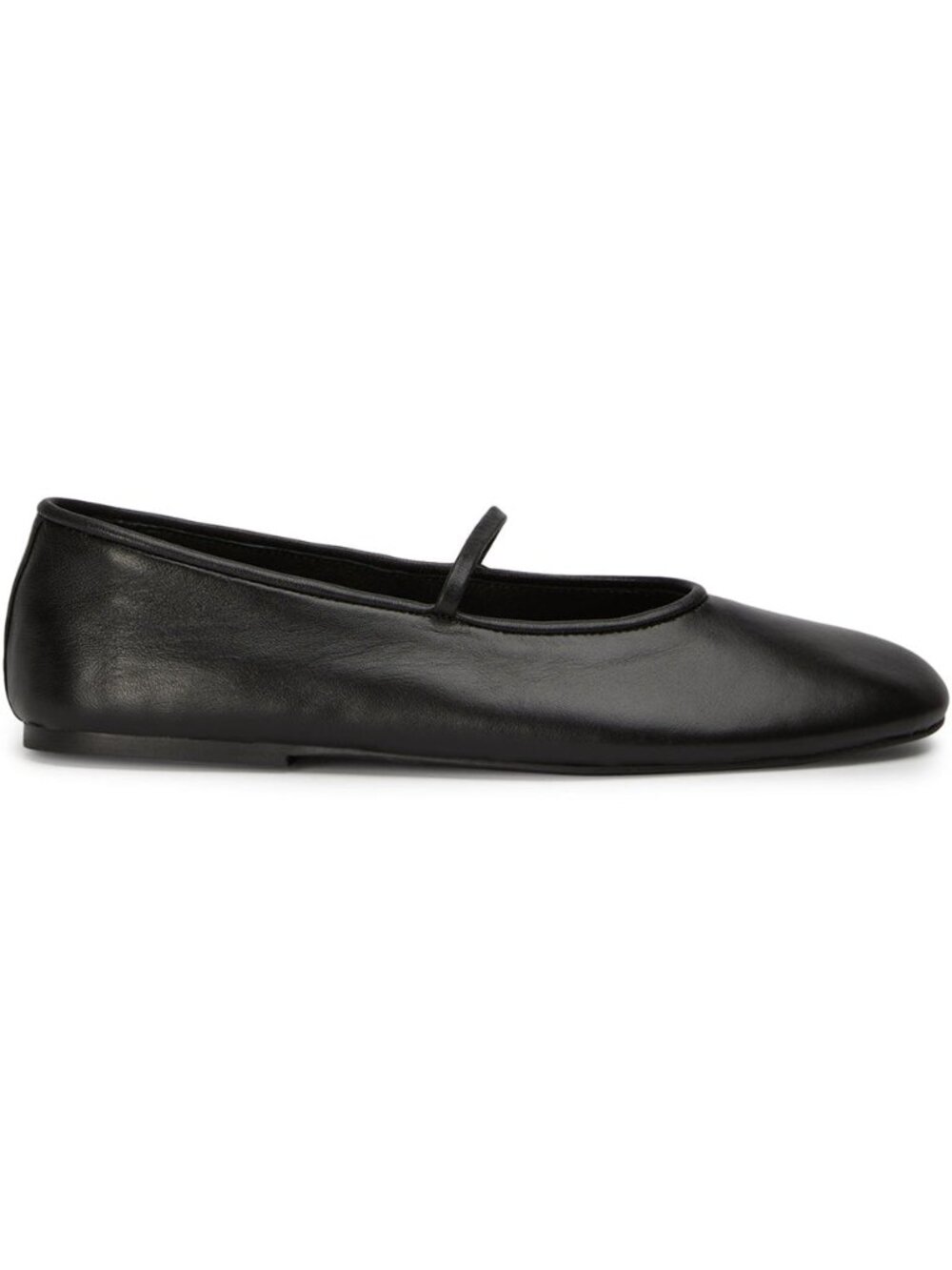 Tony Bianco Black Leather Ballet Flats with Mary Jane Strap